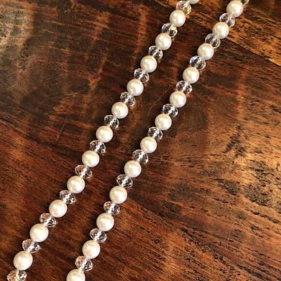 Vintage Chunky Pearl and Crystal Necklace 24inch - Picture 5 of 6